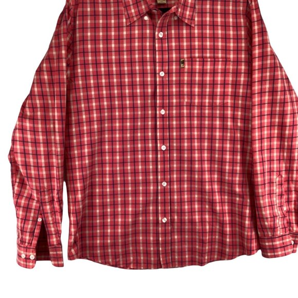 Buffalo Jackson Trading Co Coral Pink Plaid Mens Button-Up Shirt Size Medium - Picture 3 of 5